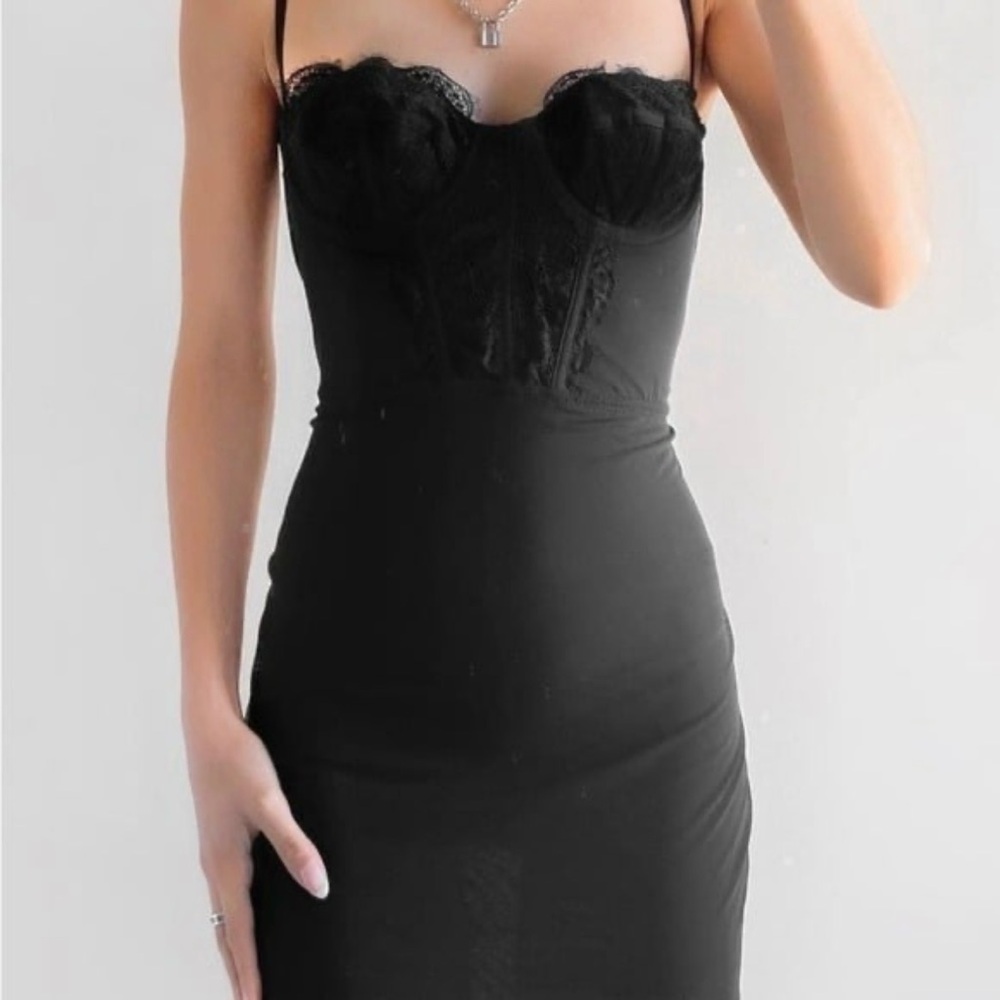 Y2K Party Urban Outfitters Black Bustier Dress